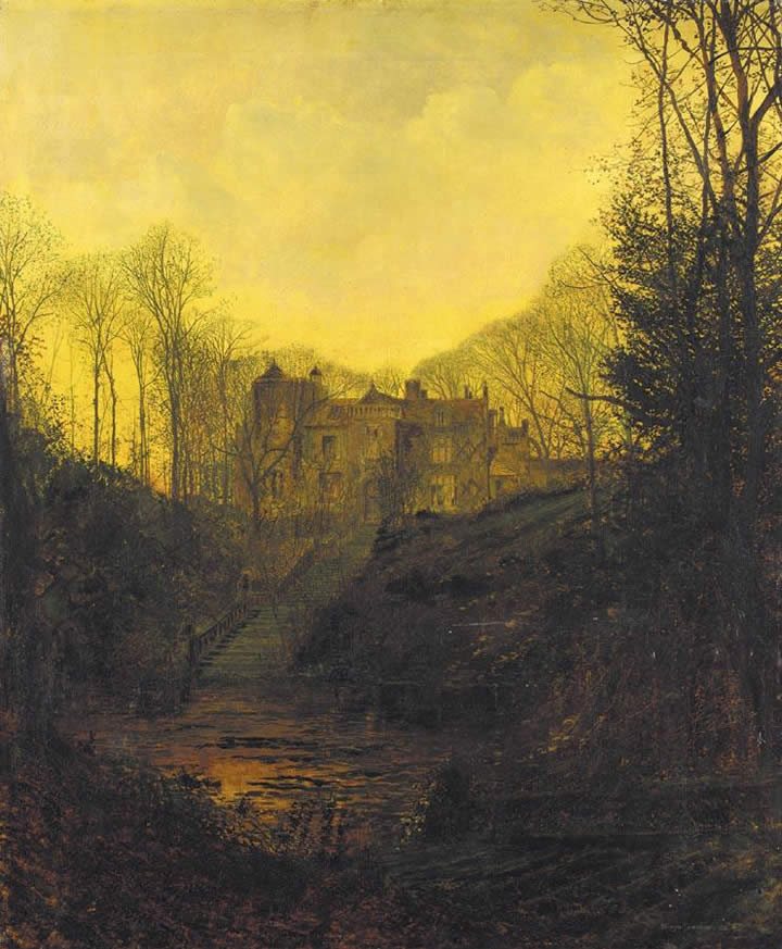John Atkinson Grimshaw A Manor House in Autumn